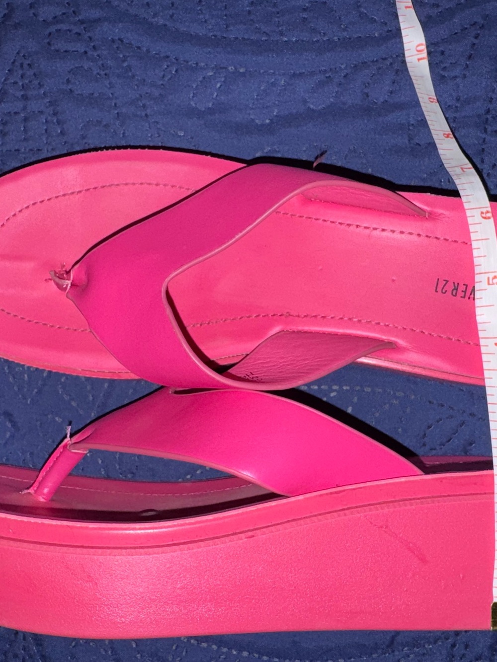Forever 21 Hot Pink Platform Thong Sandals